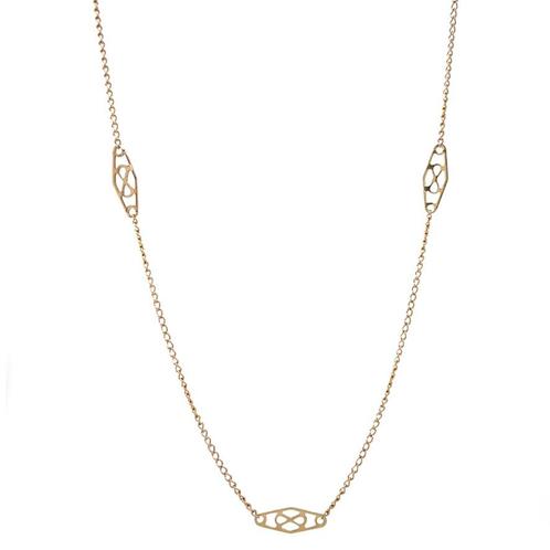 Fantasie collier 47 cm 10 krt, Sieraden, Tassen en Uiterlijk, Kettingen, Zo goed als nieuw, Goud, Verzenden
