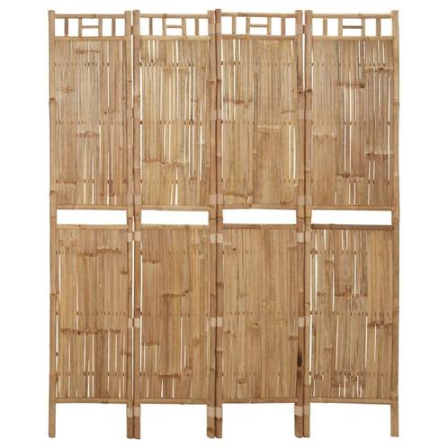 vidaXL Kamerscherm met 4 panelen 160x180 cm bamboe, Huis en Inrichting, Woonaccessoires | Kamerschermen, Nieuw, Verzenden