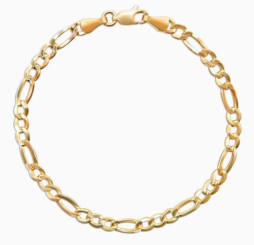 Gouden Figaro Armband 14K Moyenne, Sieraden, Tassen en Uiterlijk, Armbanden, Goud, Nieuw, Goud, Verzenden