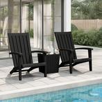 vidaXL Tuinstoelen 2 st Adirondack polypropeen zwart, Verzenden, Nieuw, Kunststof