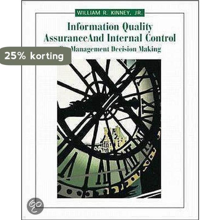 Information Quality Assurance And Internal Control For, Boeken, Taal | Engels, Gelezen, Verzenden