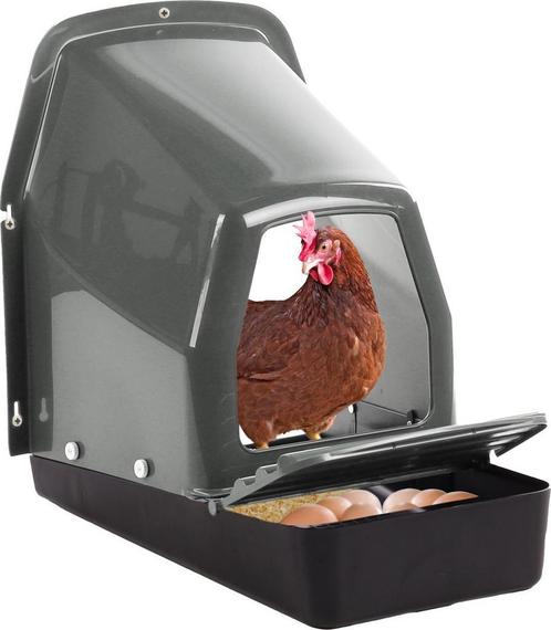 Legbak lucie plastic met bakje indoor grijs 36,5x44x45,5cm, Dieren en Toebehoren, Pluimvee | Toebehoren, Overige typen, Nieuw