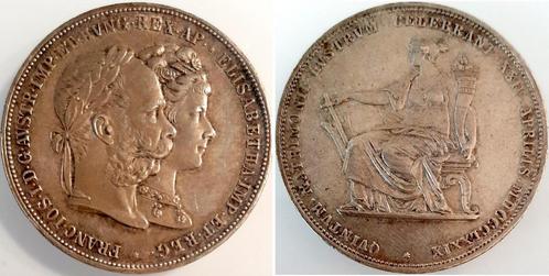 Doppelgulden Österreich 1879 Franz u Sissi Hochzeit Th 46.., Postzegels en Munten, Munten | Europa | Niet-Euromunten, Verzenden