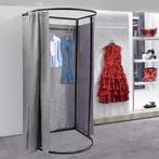Mobiele paskamer 100×95×200 cm – gordijn en kledingrek grijs, Verzenden, Nieuw