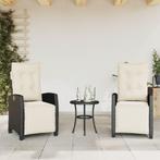 Tuinstoelen Verstelbaar Zwart - Retourdeal - 35% Korting!, Ophalen of Verzenden, Nieuw, Rotan, Verstelbaar