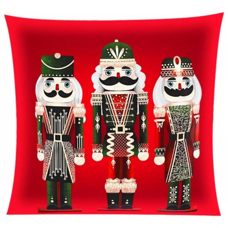 Ruhhy Kussenhoes Kerst 40x40 cm – Notenkraker Thema – Sf, Diversen, Kerst, Nieuw, Ophalen of Verzenden