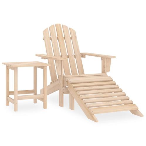 vidaXL Tuinstoel Adirondack met voetenbank en tafel massief, Tuin en Terras, Tuinsets en Loungesets, Nieuw, Hout, Verzenden