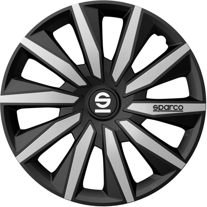Sparco Wieldoppen setpen Milano - 16-inch - Zwart/Zilver - S, Auto diversen, Wieldoppen, Verzenden