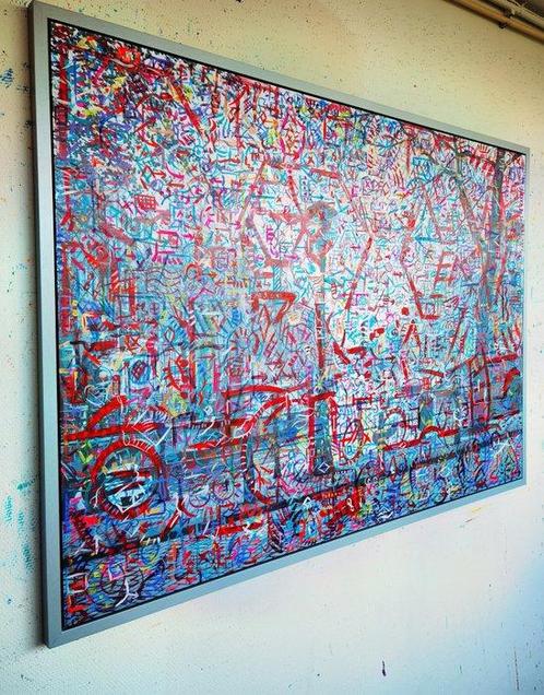 Leo Kogan - Lets Paint the Town Red, Antiek en Kunst, Kunst | Schilderijen | Modern