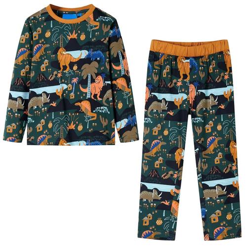 vidaXL Kinderpyjama met lange mouwen 104 donkergroen, Kinderen en Baby's, Kinderkleding | Overige, Nieuw, Verzenden