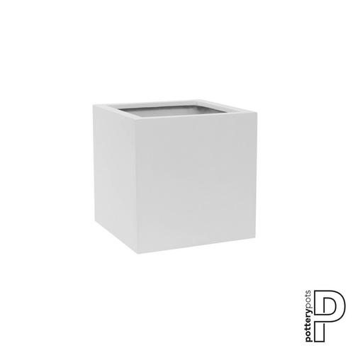 Plantenbak Block - Mat wit (L)40 x (B)40 x (H)40 cm - (L)40, Tuin en Terras, Planten | Tuinplanten, Ophalen of Verzenden