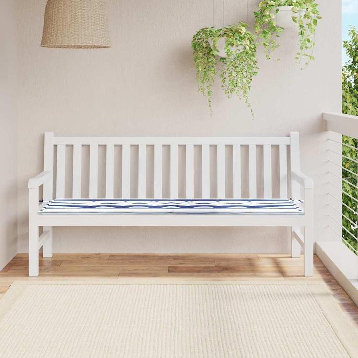 vidaXL Bankkussen Gestreept Zwart Ruit 150 x 50 x 3 cm, Huis en Inrichting, Woonaccessoires | Kussens, Blauw, Nieuw, Verzenden