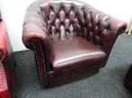 Chesterfield Maarssen !! Vintage Red Chesterfield Club Chair, Huis en Inrichting, Fauteuils, Ophalen, Gebruikt, Leer, Chesterfield