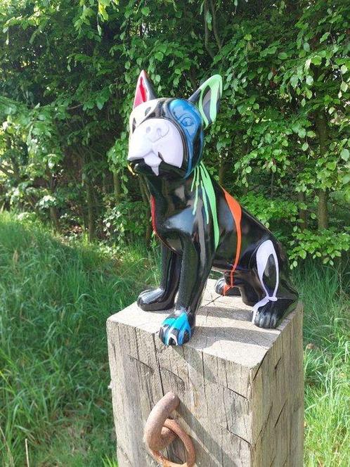 Beeld, sitting French bulldog artistically finished, Antiek en Kunst, Curiosa en Brocante