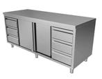 Unninox RVS Werktafel | 3L+3r Laden En Schuifdeuren 1/1 GN |, Ophalen of Verzenden, Nieuw in verpakking