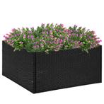 vidaXL Plantenbak 80x80x40 cm poly rattan zwart, Kunststof, Verzenden, Nieuw, 60 tot 100 cm