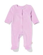 HEMA Newborn jumpsuit rib velours paars, Verzenden, Nieuw