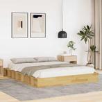 vidaXL Bedframe zonder matras 140x200 cm massief hout eiken, Huis en Inrichting, Slaapkamer | Bedden, Bruin, Verzenden, 140 cm