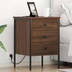 vidaXL Bedside kasten met lade 2 pcs bruin eikenkleur 42 x, Huis en Inrichting, Minder dan 45 cm, Verzenden, Nieuw, 55 tot 70 cm