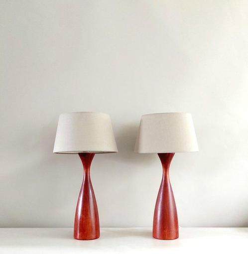 IKEA - Tafellamp (2) - Läns - Hout - Set Läns tafellampen, Antiek en Kunst, Antiek | Meubels | Stoelen en Banken