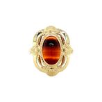 Gouden vintage ring met streepagaat 14 krt, Sieraden, Tassen en Uiterlijk, Ringen, Ophalen of Verzenden, Nieuw