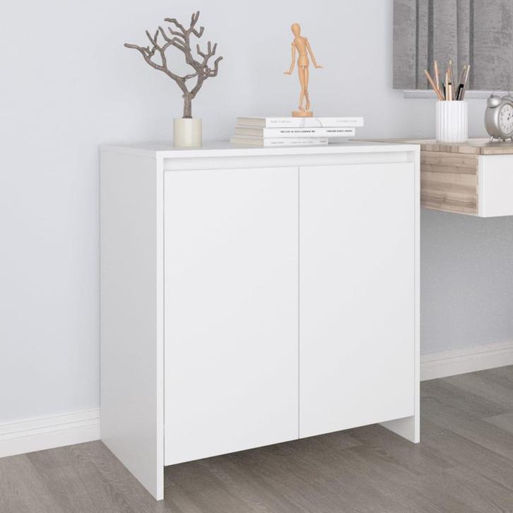 vidaXL Dressoir 70x41x75 cm bewerkt hout wit, Huis en Inrichting, Kasten | Dressoirs, 25 tot 50 cm, Nieuw, 50 tot 100 cm, Overige houtsoorten