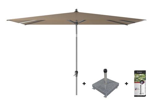 Platinum Riva stokparasol 3x2 - Taupe met voet en hoes, Tuin en Terras, Tuinsets en Loungesets, Nieuw, Overige materialen, Verzenden