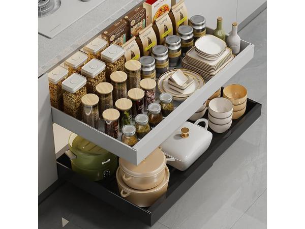 Veiling - WQU Uittrekbare kastorganizer (zwart), Huis en Inrichting, Keuken | Keukenbenodigdheden