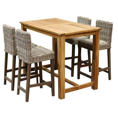 Rita barset 135x80xH105 cm 5-delig teak, Tuin en Terras, Tuinsets en Loungesets, Nieuw, Ophalen of Verzenden