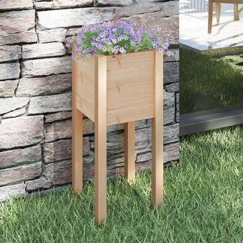 vidaXL Plantenbak 31x31x70 cm massief grenenhout, Tuin en Terras, Bloembakken en Plantenbakken, Minder dan 60 cm, Nieuw, Hout