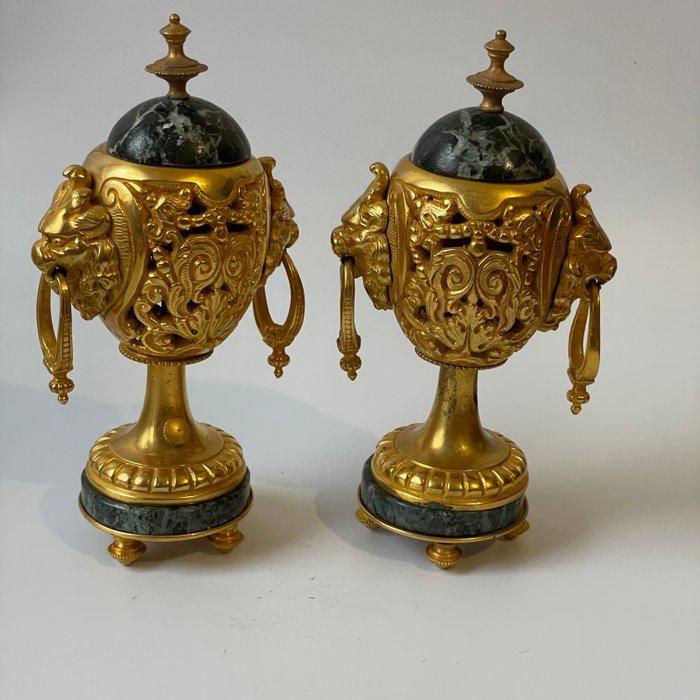 Fabergé ei - Verguld, Brons, Marmer - brule parfum, Antiek en Kunst, Curiosa en Brocante