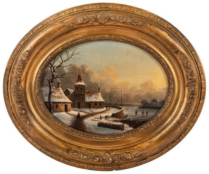 Nederlandse school (XVIII) - Winter Scene, Antiek en Kunst, Kunst | Schilderijen | Klassiek