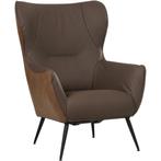 Leren fauteuil Flair Duo - Kenia Brown en Toledo Espresso -, Eigentijds, Modern, Retro, Romantisch, Nieuw, Ophalen of Verzenden