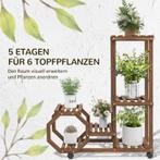 TRUUSK Bloemenplank, 6 Planken, Verrijdbaar, Binnen & Buiten, Tuin en Terras, Bloembakken en Plantenbakken, Verzenden, Nieuw