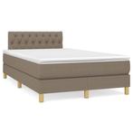 vidaXL Boxspring met matras stof taupe 120x190 cm, Verzenden, Nieuw, 190 cm of minder, Twijfelaar