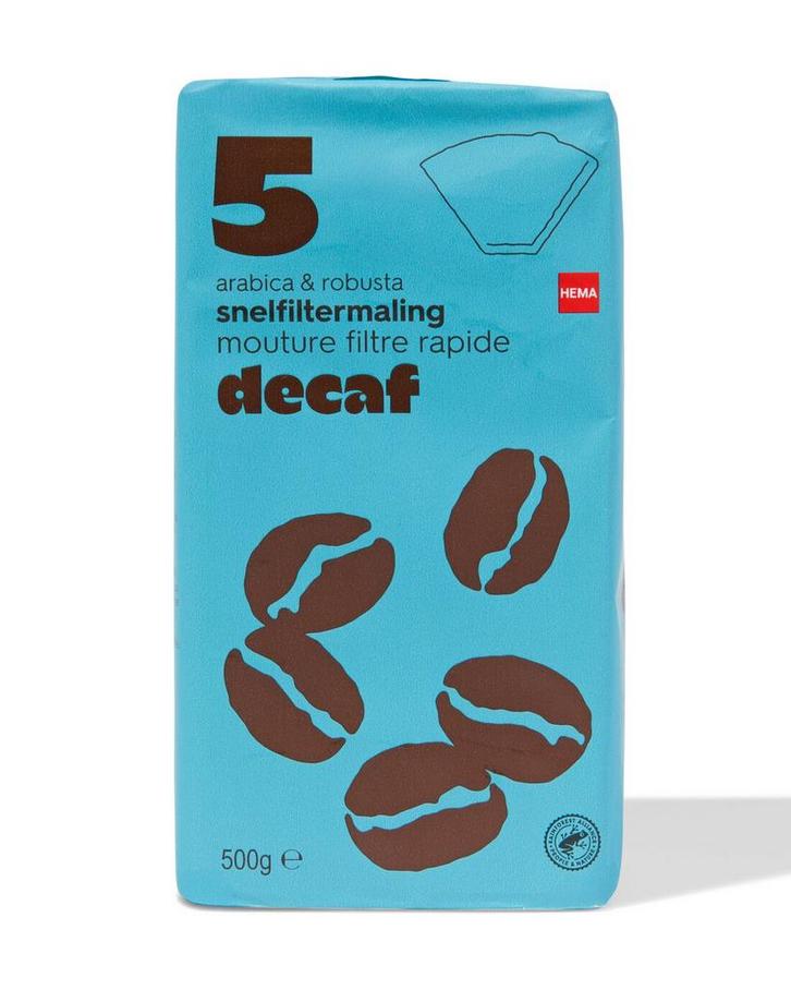 HEMA Filterkoffie decaf - 500 gram, Witgoed en Apparatuur, Koffiezetapparaten, Nieuw, Verzenden