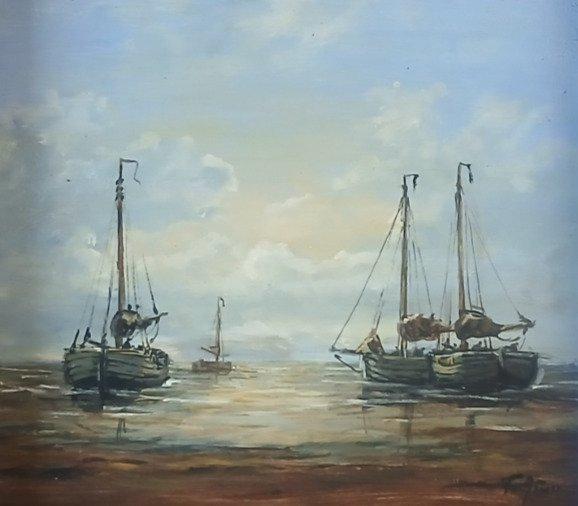 T. van Asten (X - Uitvarende schippers, Antiek en Kunst, Kunst | Schilderijen | Klassiek