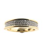 Gouden ring pavé gezet met diamanten | 0,38 ct. (pave), Sieraden, Tassen en Uiterlijk, Ringen, Goud, Met edelsteen, Gebruikt, Ophalen of Verzenden