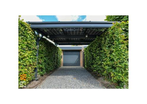Stalen Solar Carport Zonnepanelen Enkel - 1 parkeerplek, Tuin en Terras, Overkappingen, Carport, Nieuw