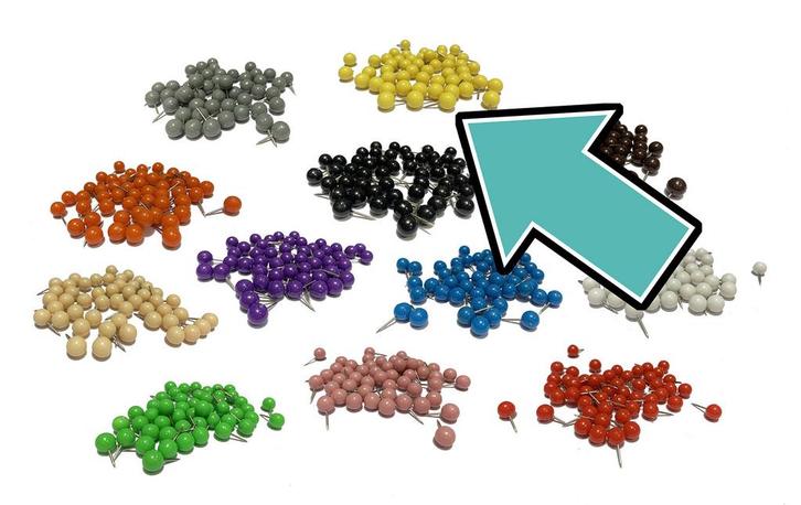 Set punaises met bolle kop in doosje (geel, 50 stuks), Doe-het-zelf en Verbouw, Gereedschap | Handgereedschap, Nieuw, Ophalen of Verzenden