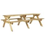 vidaXL Picknicktafel met banken 220x122x72 cm geïmpregneerd, Verzenden, Nieuw