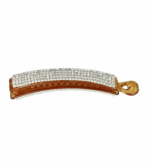 Haarspeld Bananenklem Recht Strass Steentjes Bruin, Sieraden, Tassen en Uiterlijk, Uiterlijk | Haarverzorging