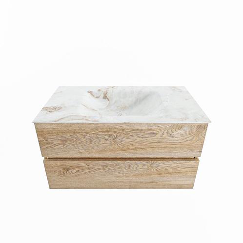 MONDIAZ VICA-DLUX 90cm badmeubel onderkast Washed Oak 2, Doe-het-zelf en Verbouw, Sanitair, Bad, Nieuw, Ophalen of Verzenden