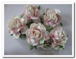 Mulberry roos old white/softpink 3. 5 cm./pak 50 o, Huis en Inrichting, Woonaccessoires | Kunstplanten en Kunstbloemen, Nieuw