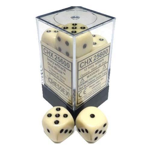 Dobbelstenen 12xD6 Ivoor 16mm, Hobby en Vrije tijd, Gezelschapsspellen | Overige, Verzenden