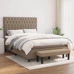 vidaXL Boxspring met matras stof taupe 140x190 cm, Verzenden, Stof, Nieuw, Tweepersoons