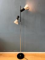 Vintage Black Mid Century Floor Lamp with Two Aluminum Spots, Ophalen of Verzenden, Nieuw