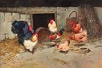 Edoardo Cerrone (1935-2010) - Galline nel pollaio