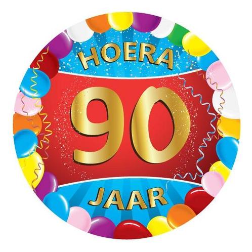 25x Vrolijk gekleurde viltjes 90 jaar - 90 jaar versiering, Hobby en Vrije tijd, Feestartikelen, Ophalen of Verzenden