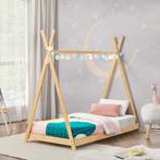 [en.casa] Kinderbed Vimpeli tipi bamboe 70x140 cm houtkleuri, Kinderen en Baby's, Nieuw, Verzenden